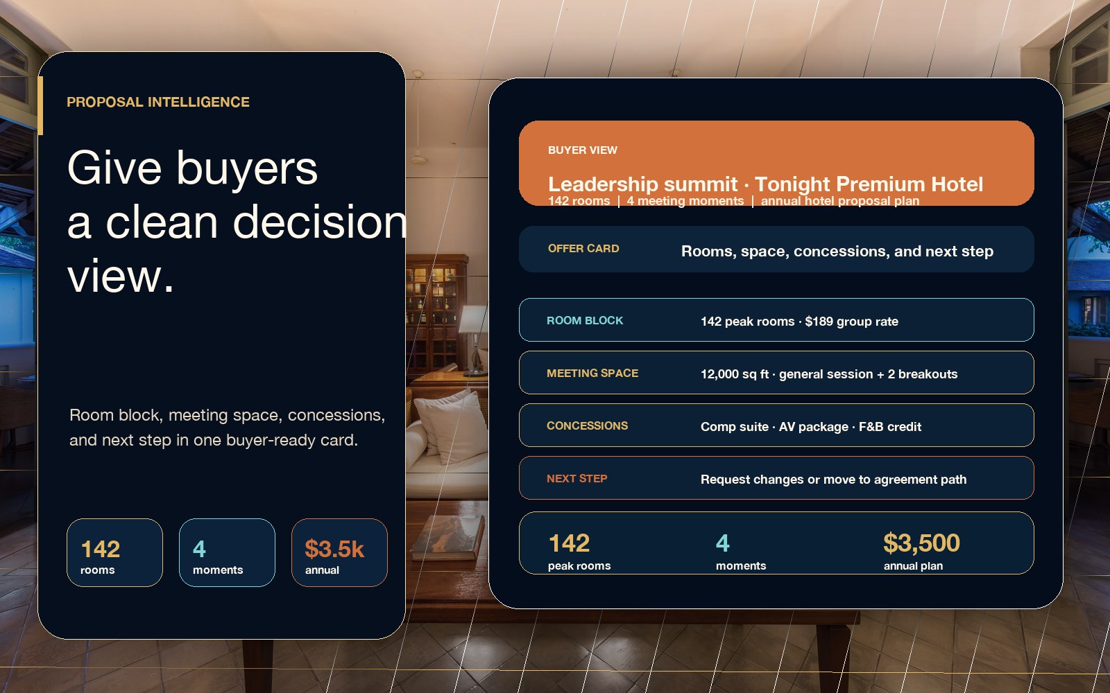 Premium proposal decision view with offer card