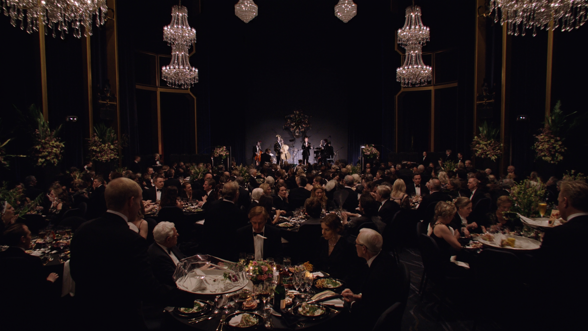 Black-tie gala at Meridian Hall — live jazz, full ballroom